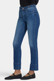 NYDJ Sheri Slim Jeans In Petite With Waistband Buckle Detail - Cool Marine