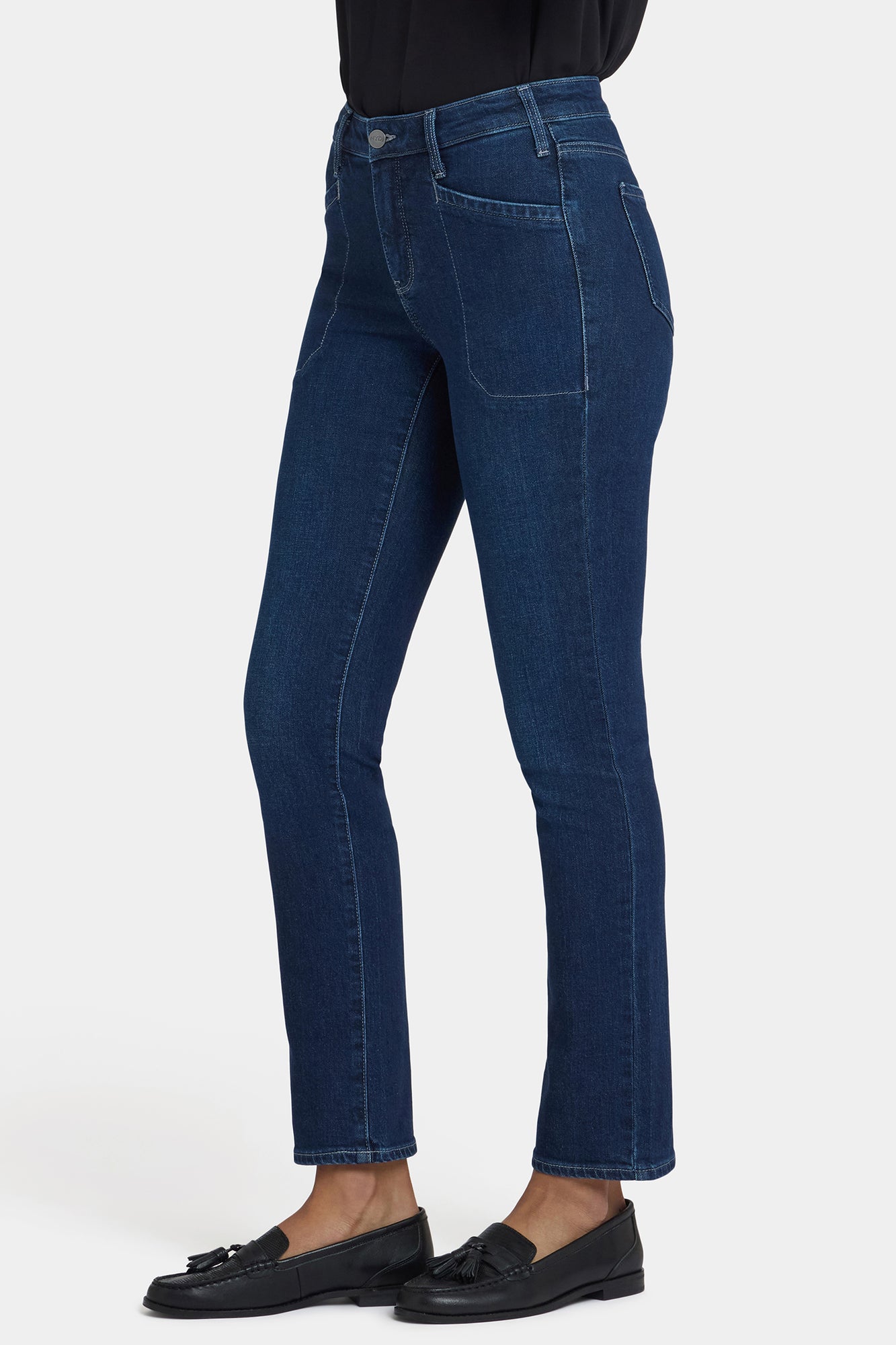 NYDJ Sheri Slim Jeans In Petite With Utility Pockets - Ink Skyline