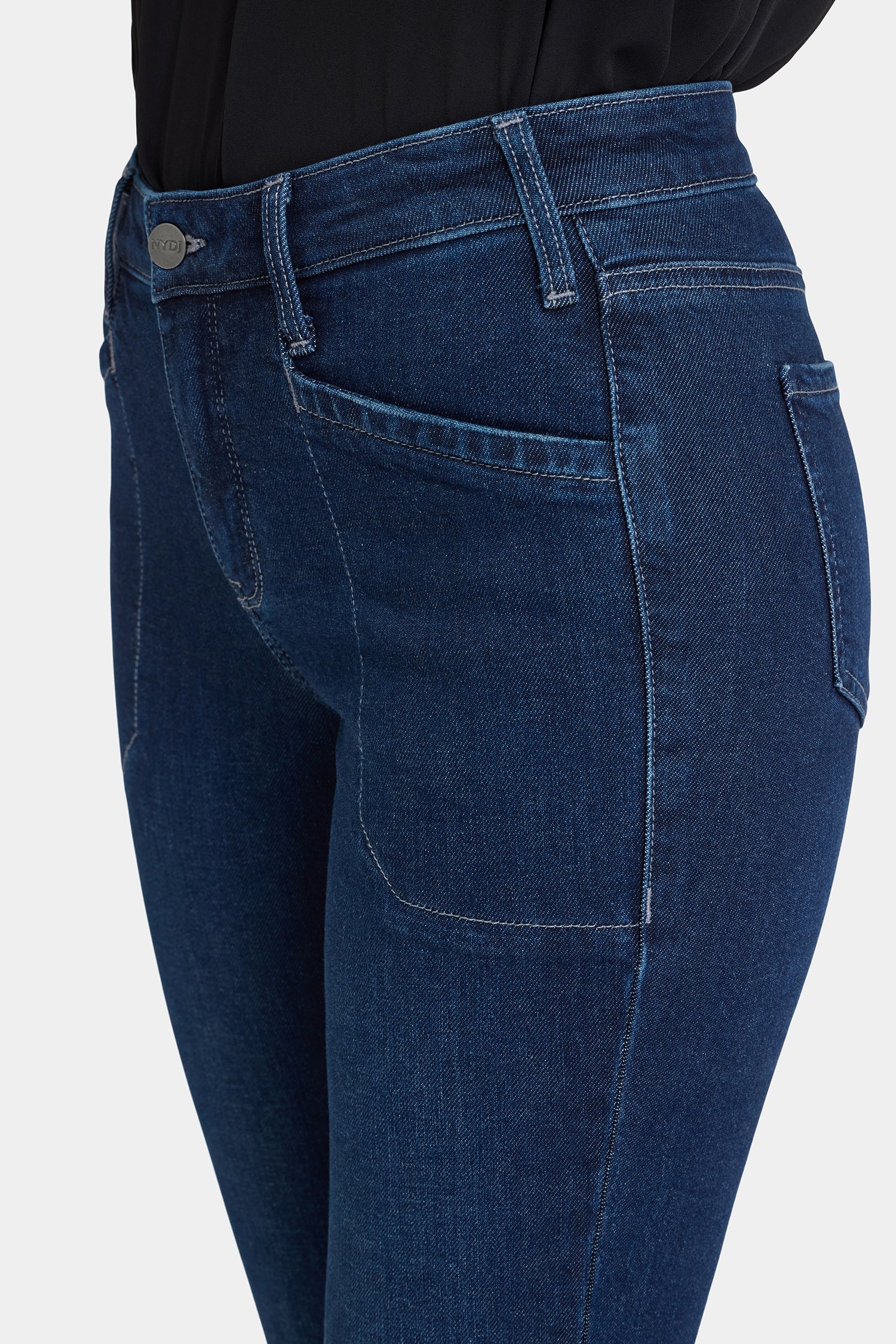 Sheri Slim Jeans In Petite With Utility Pockets - Ink Skyline Blue