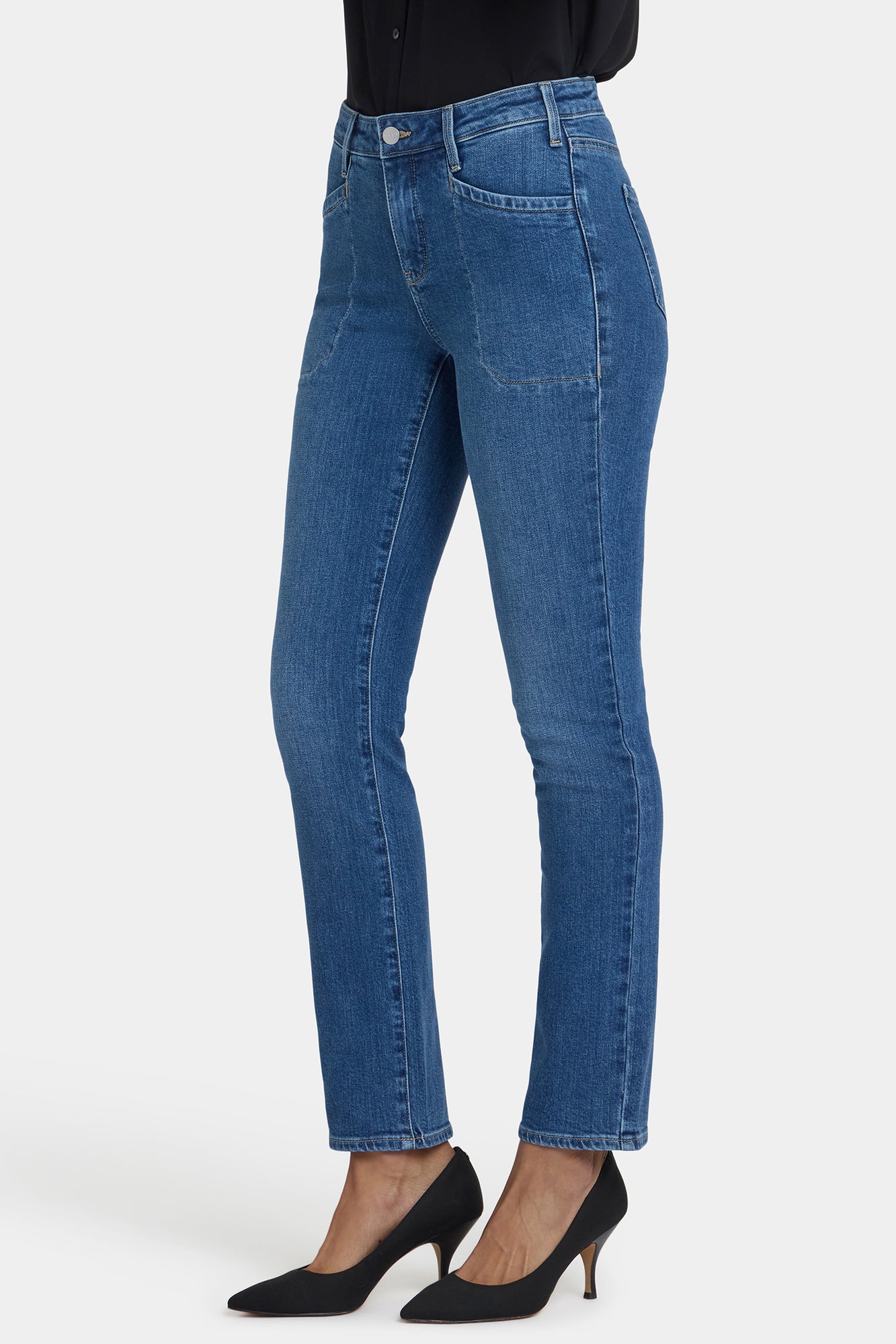 NYDJ Sheri Slim Jeans In Petite With Utility Pockets - Opera Blue
