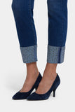 NYDJ Sheri Slim Ankle Jeans In Petite With Rhinestone Cuffs - Vintage Lapis