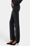 NYDJ Vegan Stretch Leather Marilyn Straight Pants In Petite Sculpt-Her™ Collection - Black