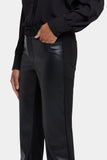 NYDJ Vegan Stretch Leather Marilyn Straight Pants In Petite Sculpt-Her™ Collection - Black