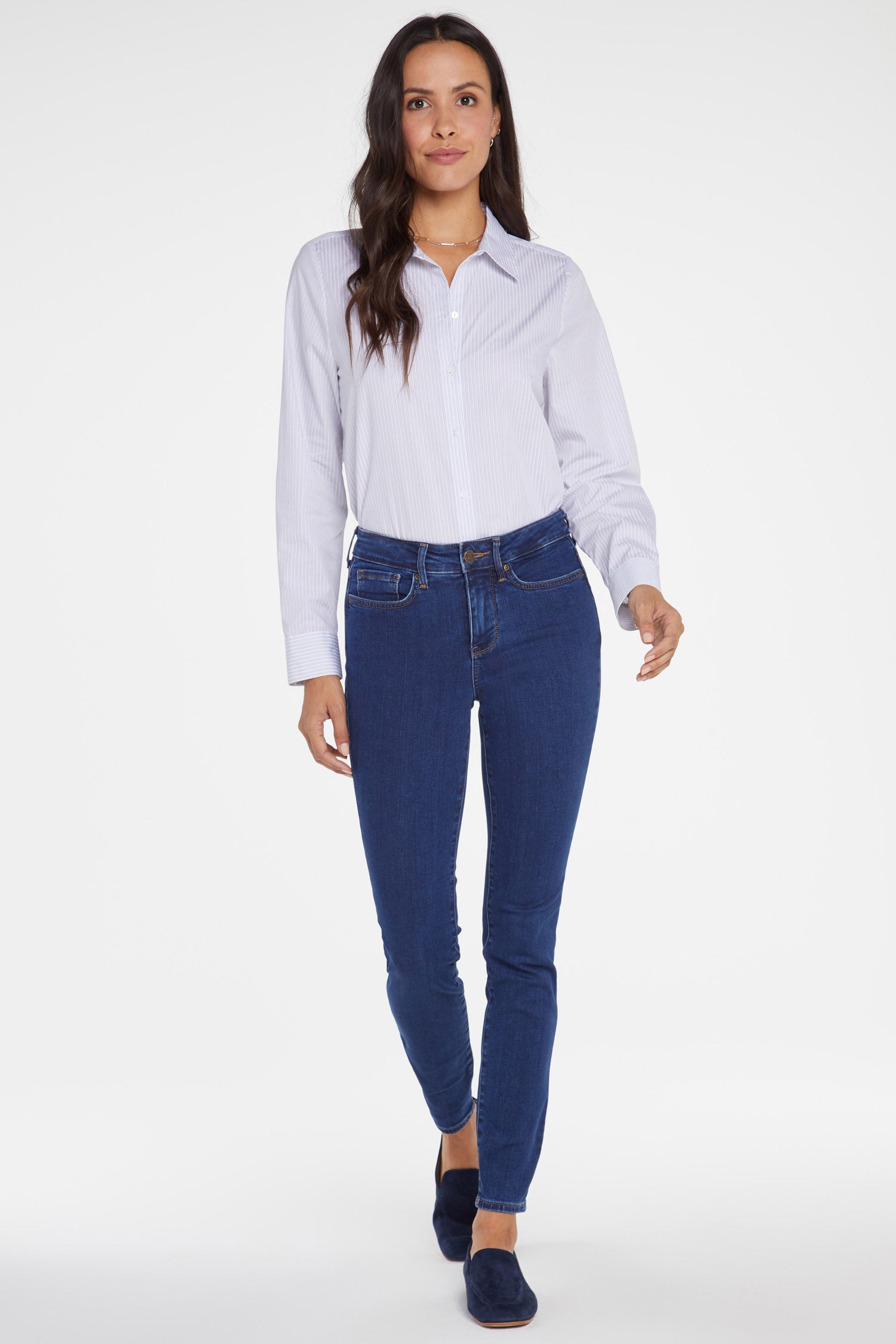 NYDJ Women's Ami High Waist Welt Pocket Ankle Skinny Jeans Grey Size 2 