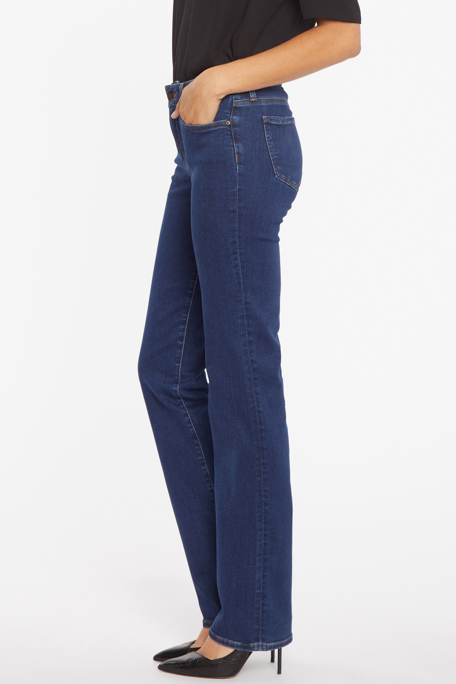 Marilyn Straight Jeans In Petite Quinn Blue NYDJ
