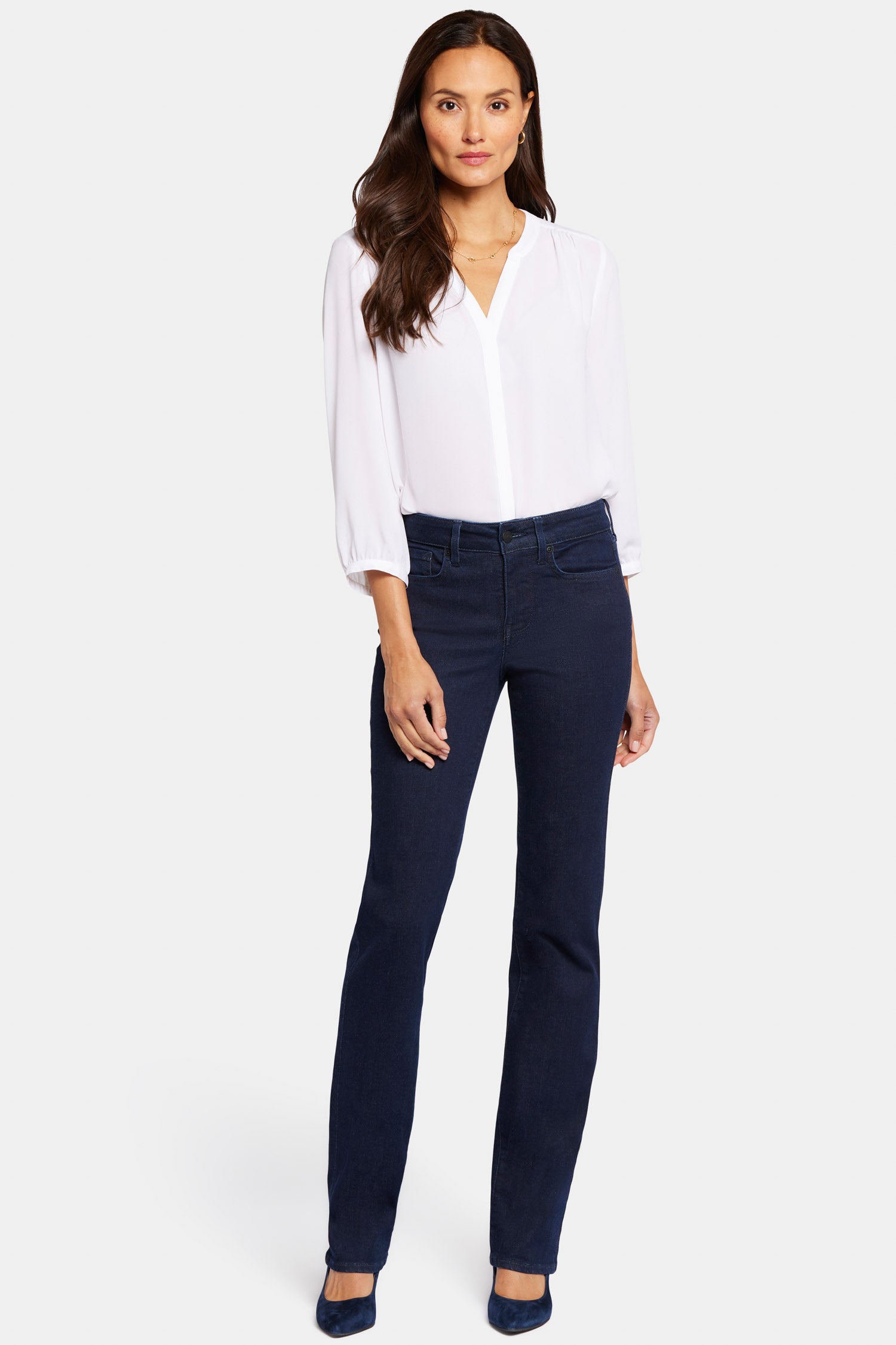 Marilyn Straight Jeans In Petite - Rinse Blue