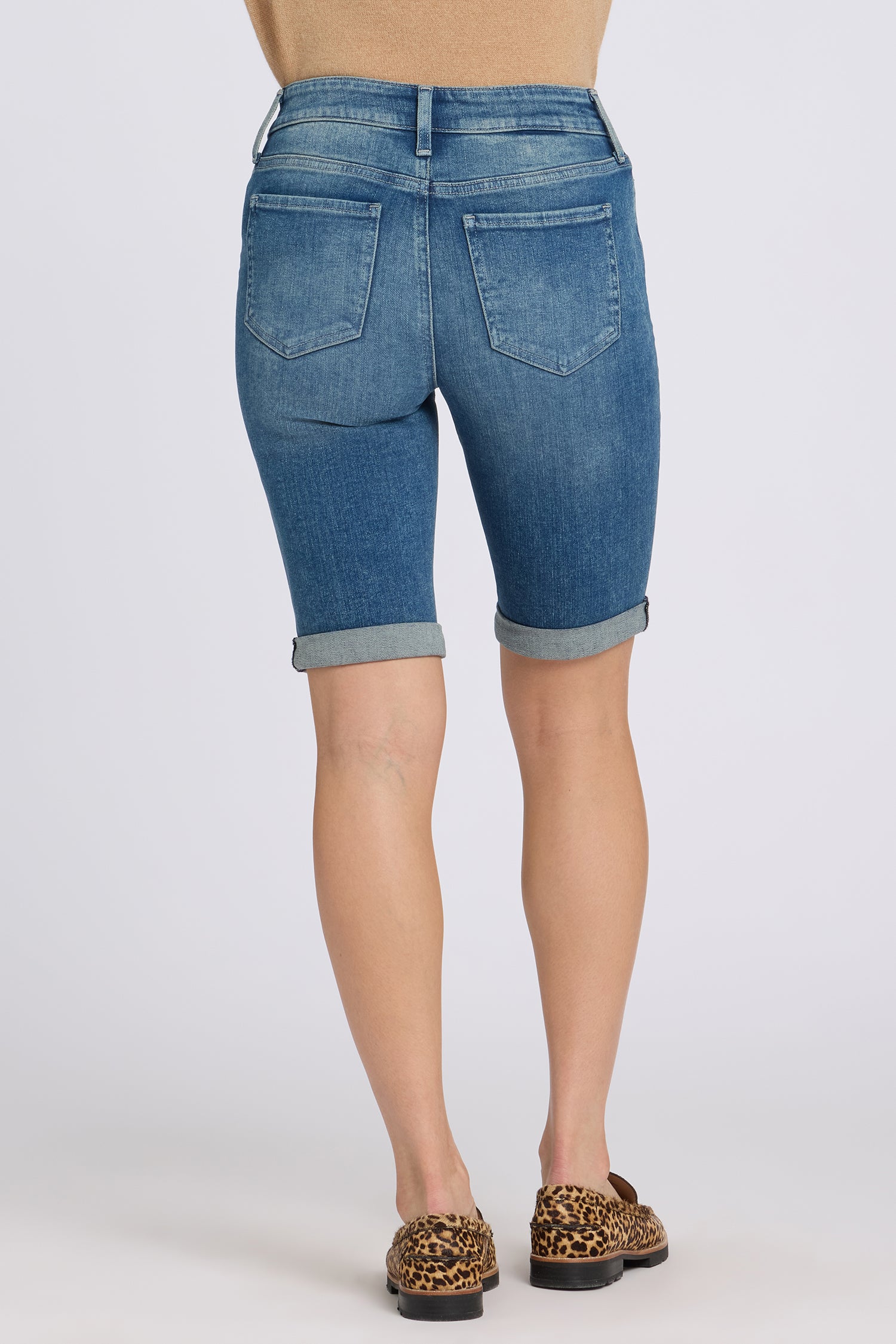 Briella 10 Inch Denim Shorts In Petite In Re-New™ Denim With Roll