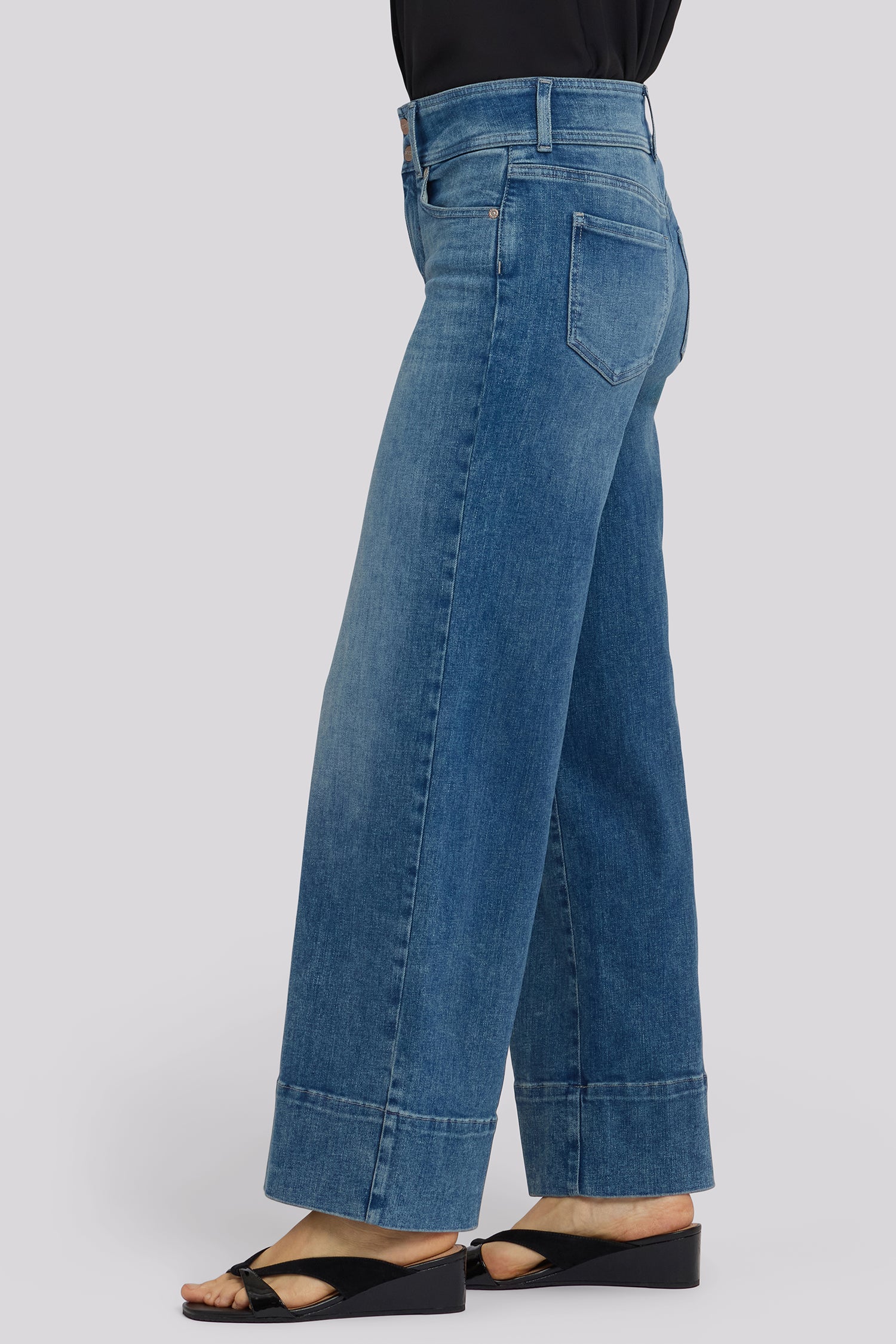 Teresa Wide Leg Jeans In Petite In Re-New™ Denim With Double