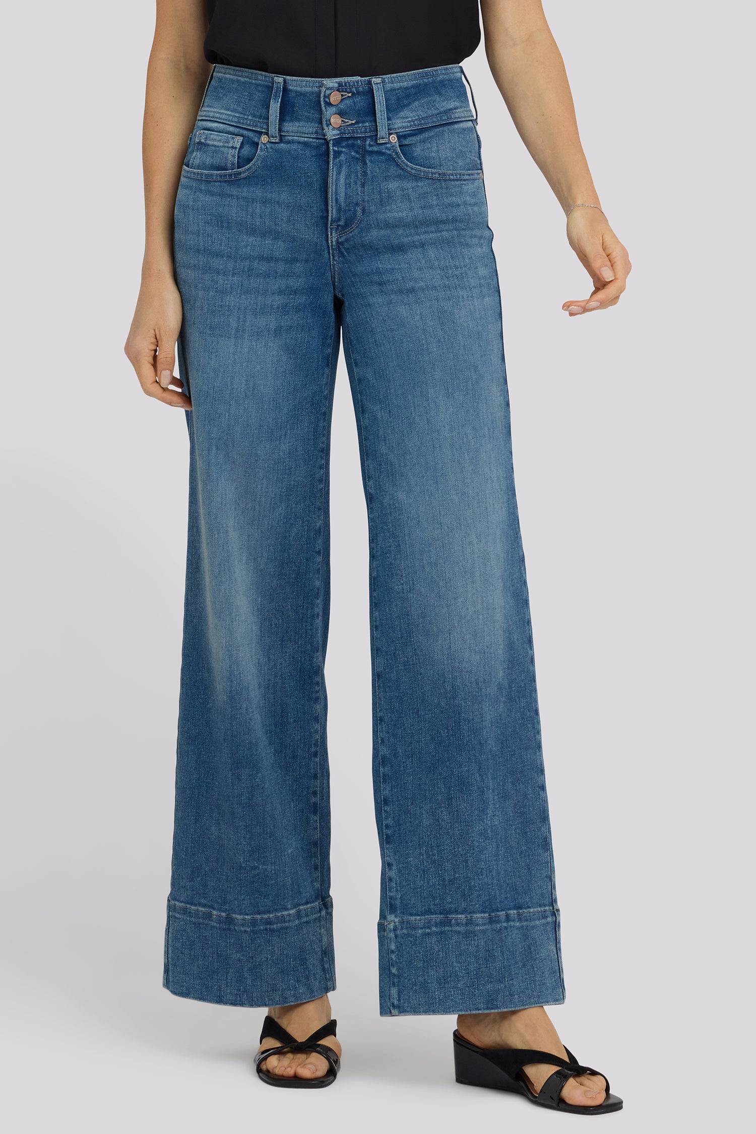 Teresa Wide Leg Jeans In Petite In Re-New™ Denim With Double