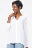 NYDJ Pintuck Blouse In Petite - Optic White