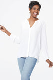 NYDJ Pintuck Blouse In Petite - Optic White
