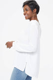 NYDJ Pintuck Blouse In Petite - Optic White