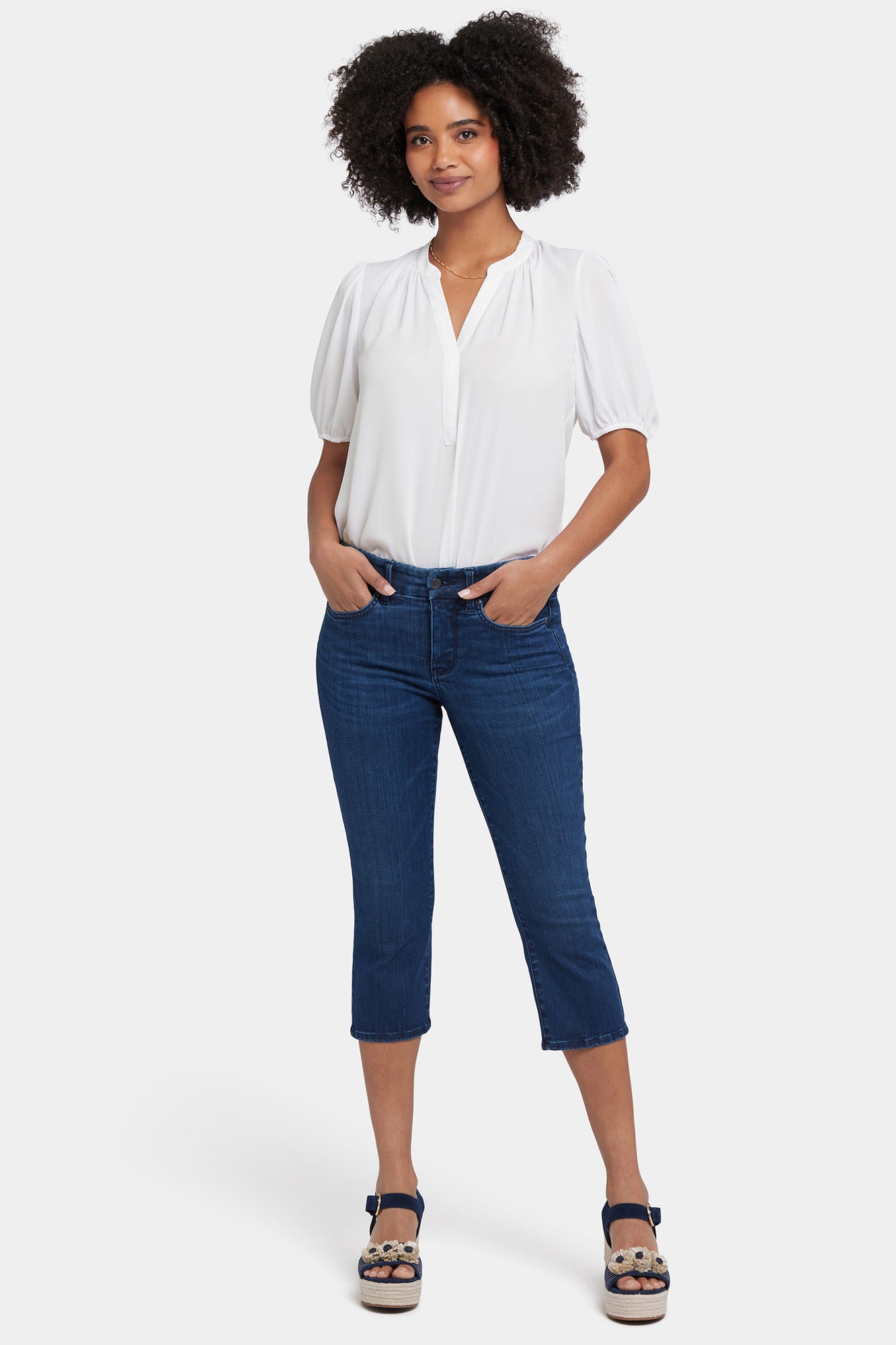 NYDJ Waist-Match™ Marilyn Straight Crop Jeans In Petite - Ibiza Blues