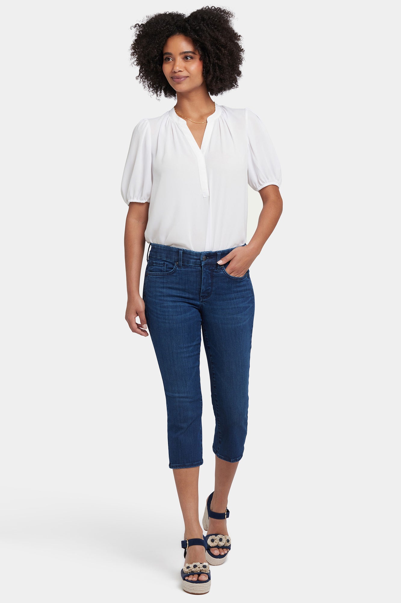 NYDJ Waist-Match™ Marilyn Straight Crop Jeans In Petite - Ibiza Blues