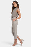 NYDJ Utility Pants In Petite In Stretch Twill With High Rise - Saddlewood