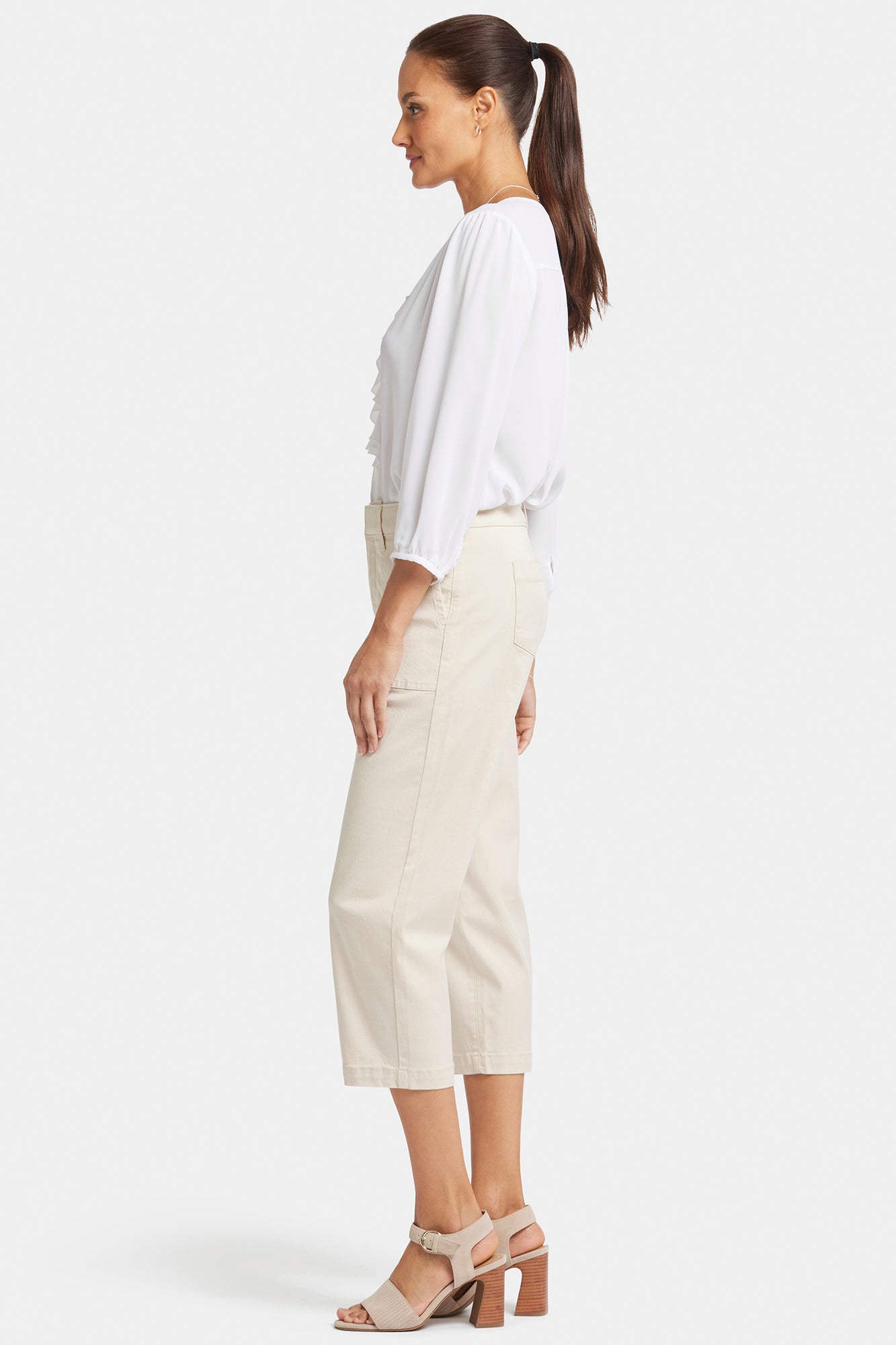 NYDJ Utility Pants In Petite In Stretch Twill With High Rise - White Creek
