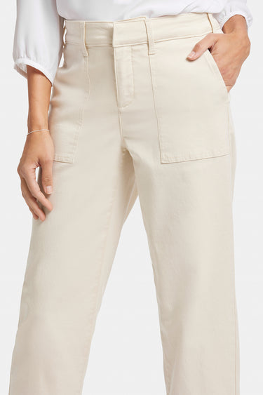 NYDJ Utility Pants In Petite In Stretch Twill With High Rise - White Creek