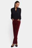 NYDJ Marilyn Straight Pants In Petite In Velveteen - Wild Currant
