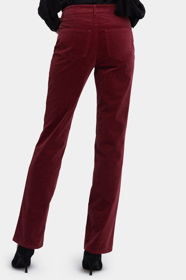 NYDJ Marilyn Straight Pants In Petite In Velveteen - Wild Currant