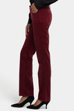 NYDJ Marilyn Straight Pants In Petite In Velveteen - Wild Currant