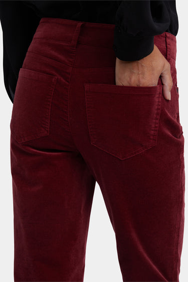 NYDJ Marilyn Straight Pants In Petite In Velveteen - Wild Currant