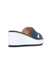 NYDJ Raizy Wedge Sandals In Suede - Navy