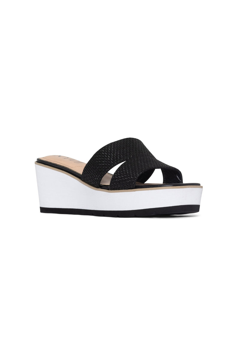 NYDJ Raizy Wedge Sandals In Jute - Black