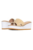 NYDJ Raizy Wedge Sandals In Jute - Ecru