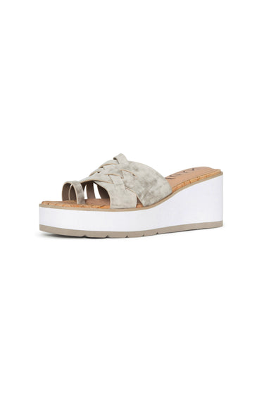 NYDJ Reesie Wedge Sandals In Metallic Suede - Pewter