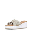 NYDJ Reesie Wedge Sandals In Metallic Suede - Pewter