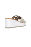 NYDJ Reesie Wedge Sandals In Metallic Suede - Pewter