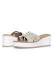 NYDJ Reesie Wedge Sandals In Metallic Suede - Pewter