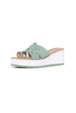 NYDJ Reesie Wedge Sandals In Tumbled Leather - Jade