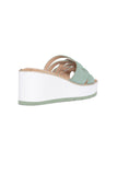 NYDJ Reesie Wedge Sandals In Tumbled Leather - Jade