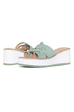 NYDJ Reesie Wedge Sandals In Tumbled Leather - Jade