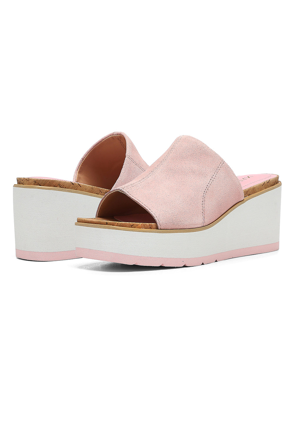 NYDJ Rysa Wedge Sandals In Kid Suede - Rose