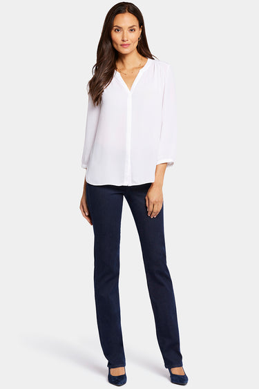 NYDJ Pintuck Blouse - Optic White