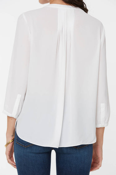 NYDJ Pintuck Blouse - Optic White