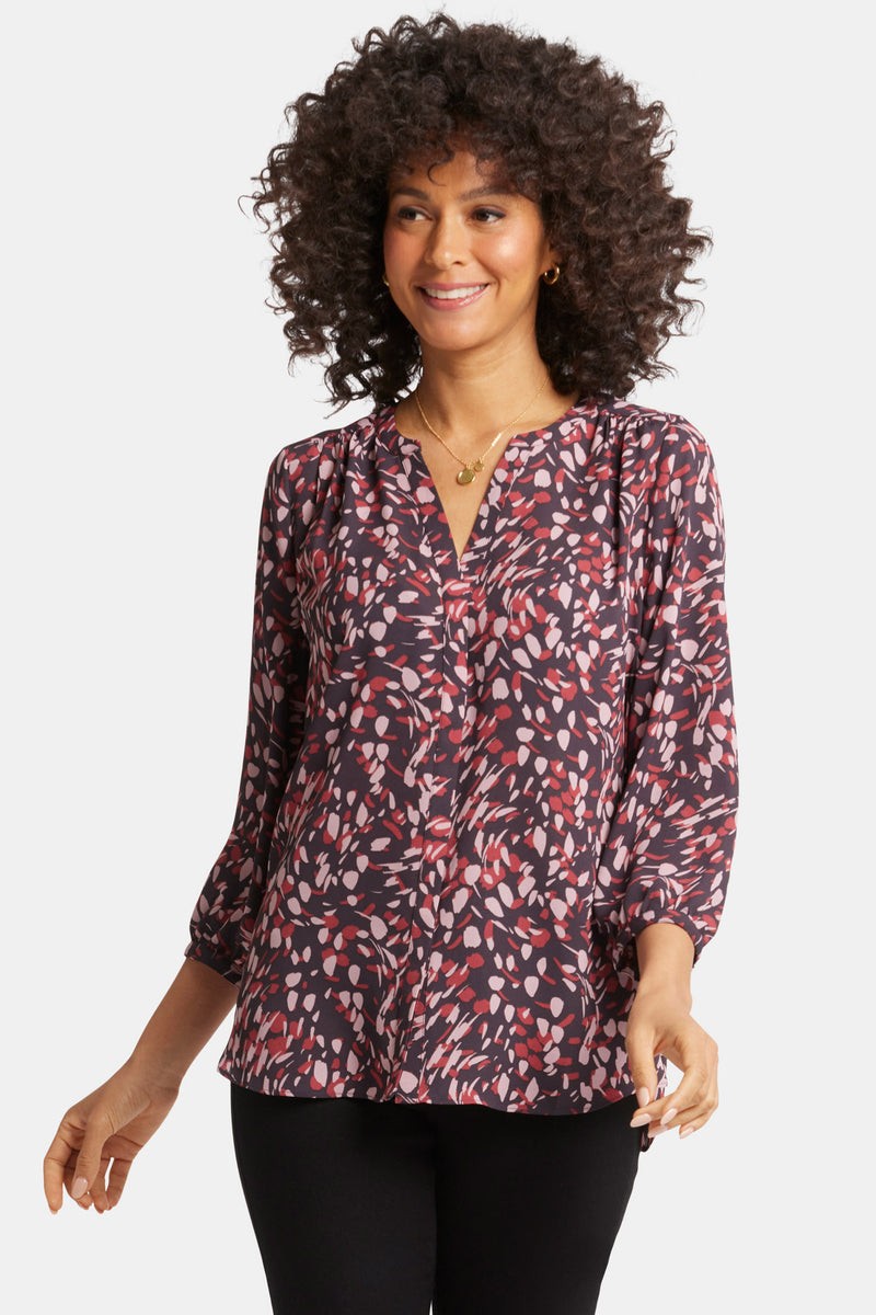 NYDJ Pintuck Blouse - Perla Plum