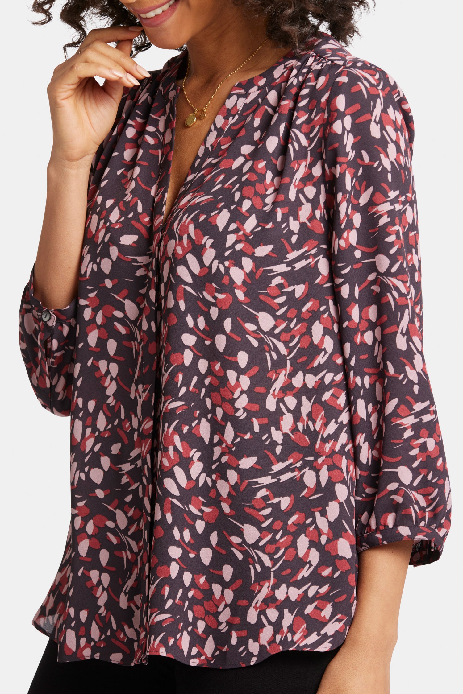 Pintuck Blouse - Perla Plum Purple | NYDJ