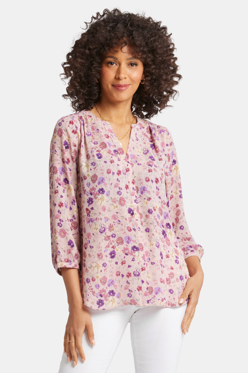 NYDJ Pintuck Blouse - Meadowood