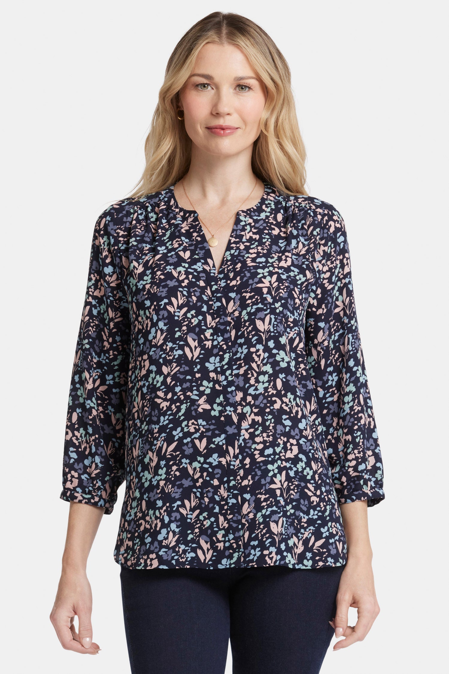 Pintuck Blouse - Bluebonnet Trail Multi | NYDJ