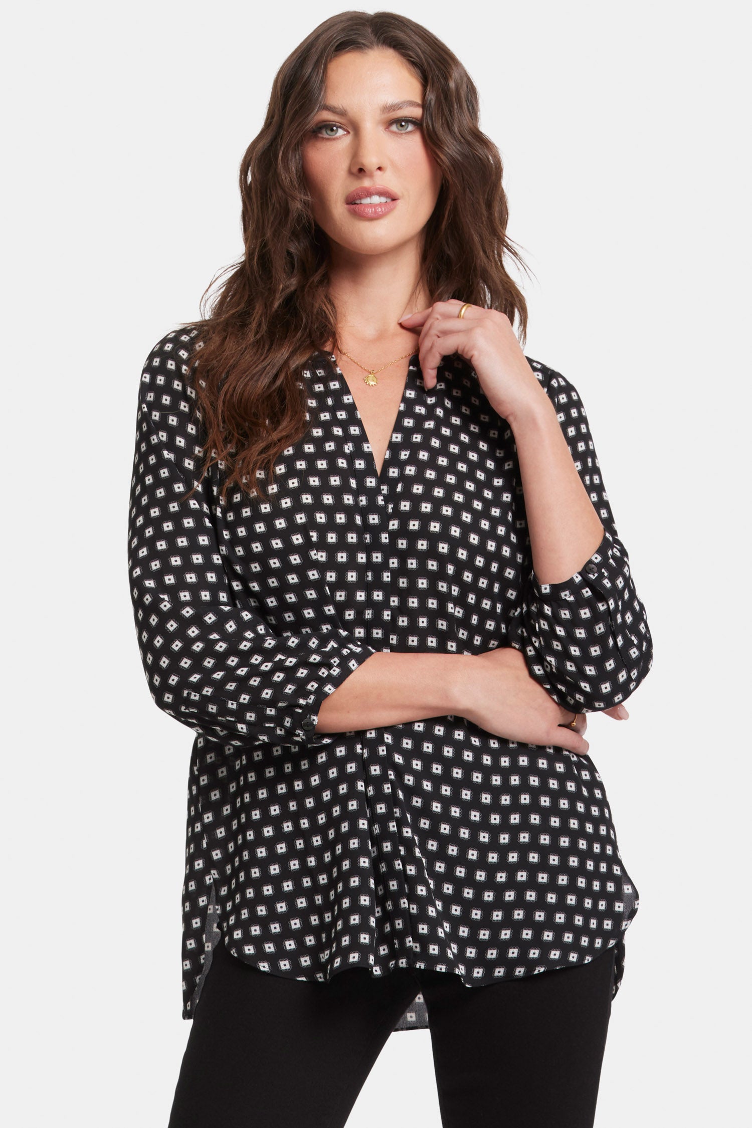 Pintuck Blouse - Pearl Medallion Multi | NYDJ
