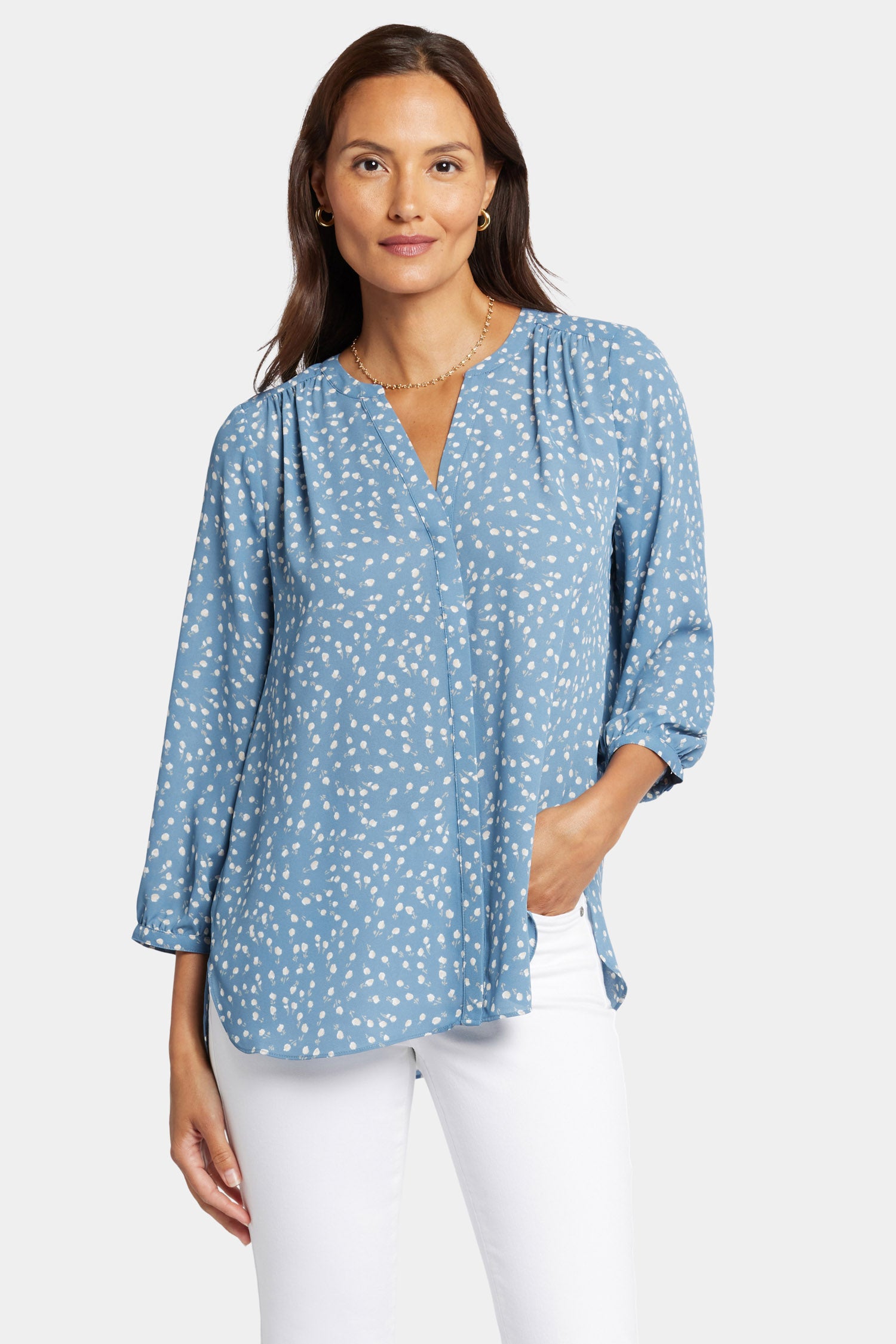 Pintuck Blouse - Selene Blue | NYDJ