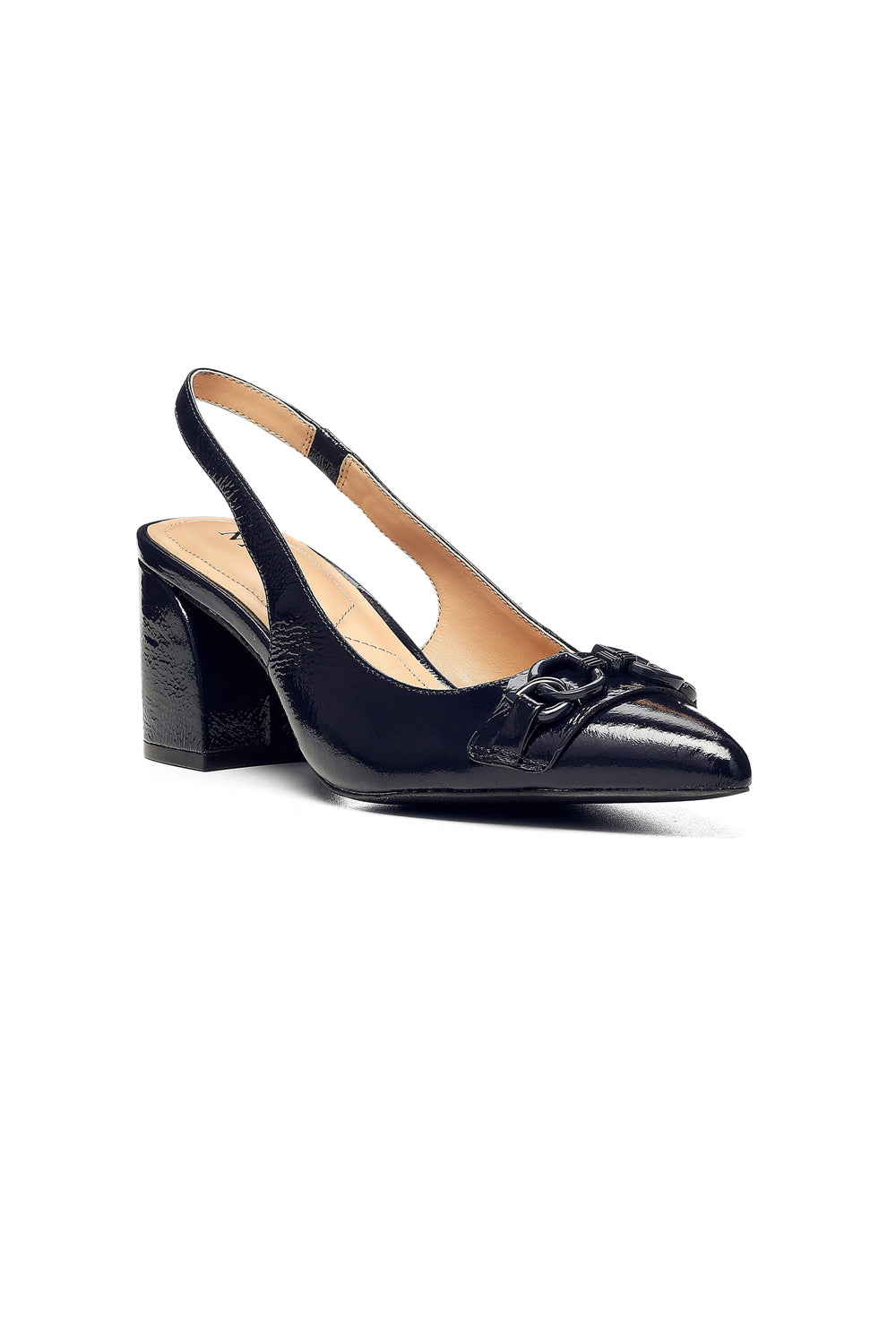 NYDJ Sanya Slingback Heels In Patent Leather - Navy