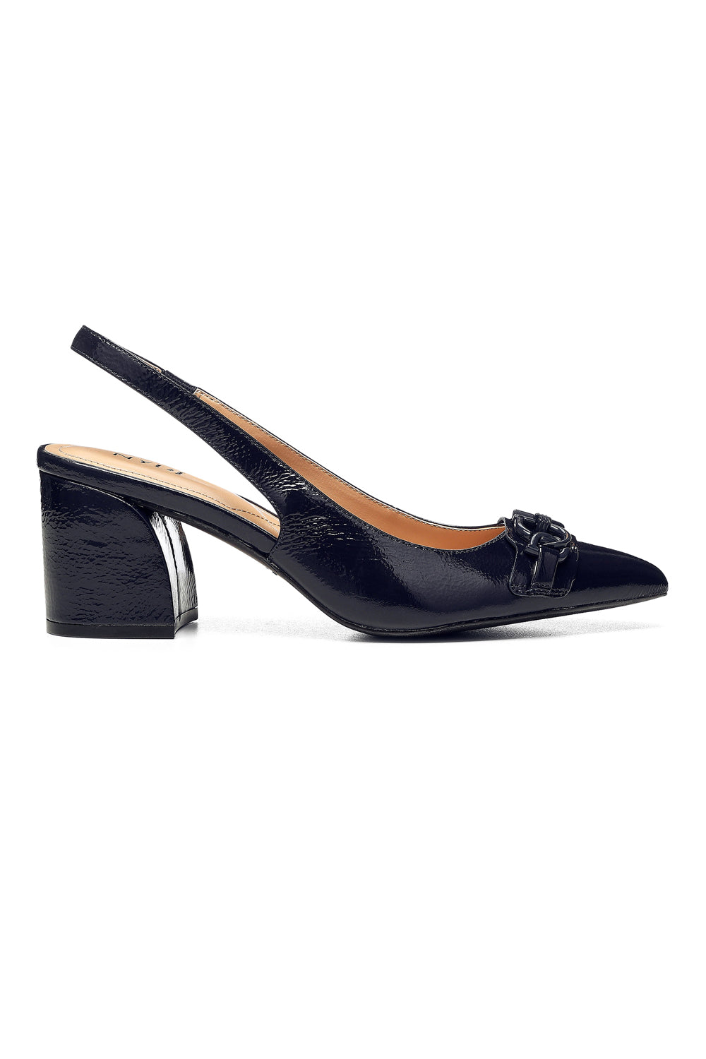 NYDJ Sanya Slingback Heels In Patent Leather - Navy