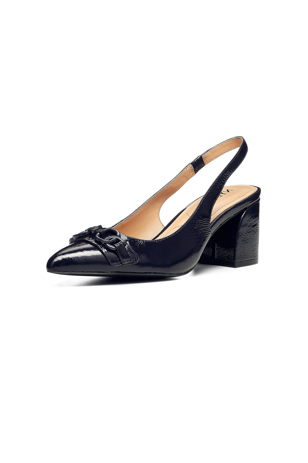 NYDJ Sanya Slingback Heels In Patent Leather - Navy