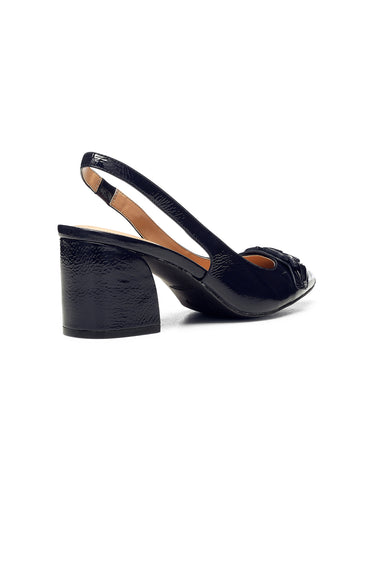 NYDJ Sanya Slingback Heels In Patent Leather - Navy