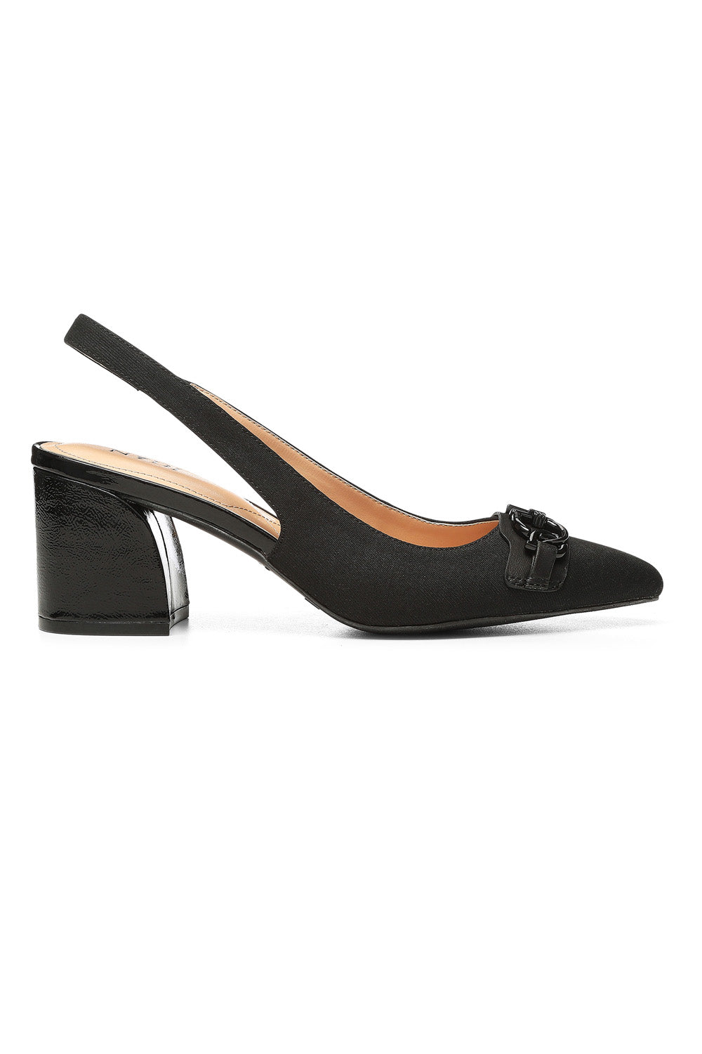 Sanya Slingback Heels In BlackLast™ Denim - Black Black | NYDJ