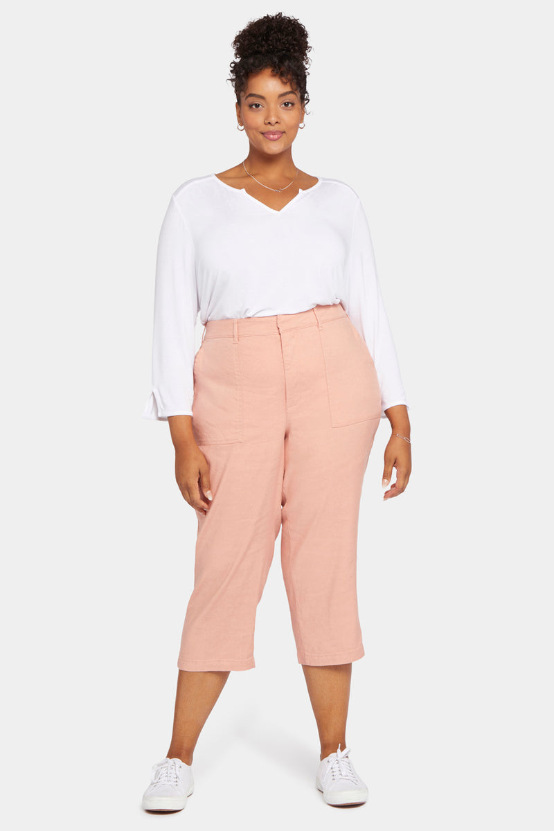 NYDJ Utility Pants In Plus Size In Stretch Linen - Soulmate